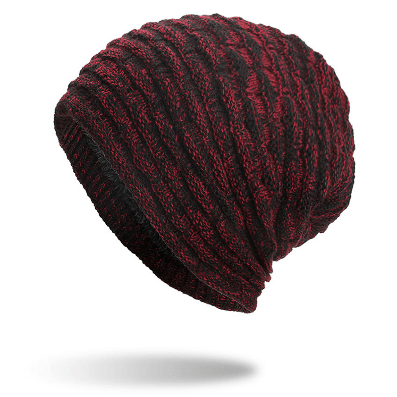 Men Women Special Stripe plus Velvet Knitted Hat Beanie Caps - MRSLM