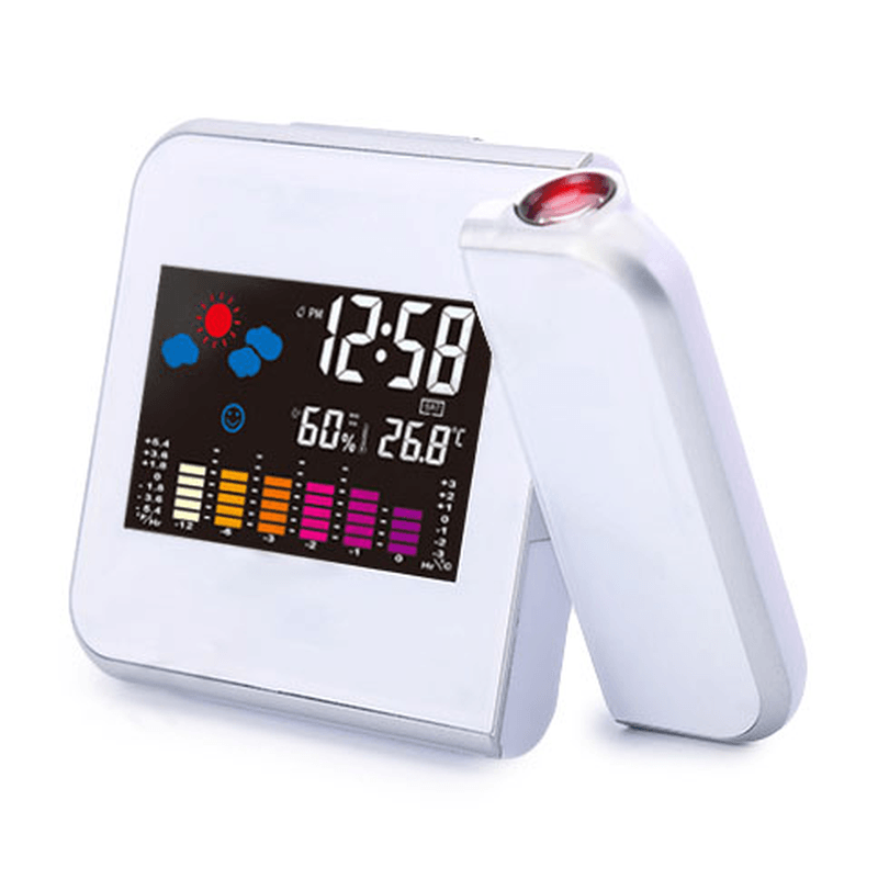 DC-003 Digital Wireless Hygrometer Therometer LED Projection Weather Station Alarm Clock