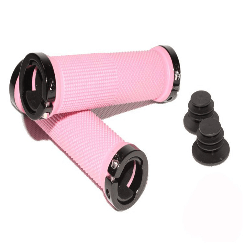 Bicycle Handlebars Silicone Anti-Slip Comfortable Cycling Handle Grip with Alloy Lockable MTB Road Bike