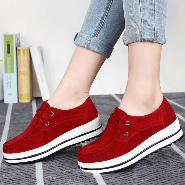 Platform Comfortable Casual Suede Loafers