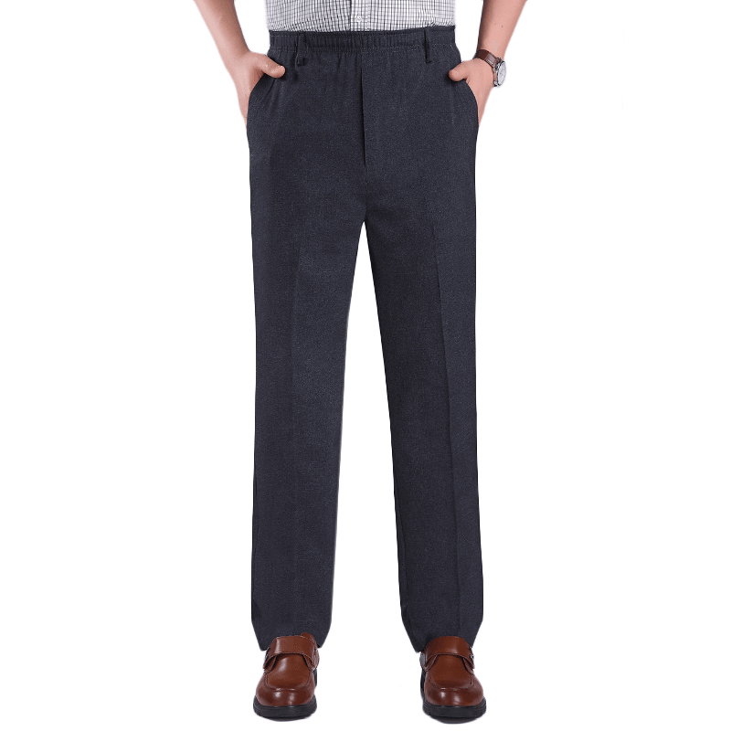 Men'S Summer Thin Elastic High Waist Deep Suit Pants