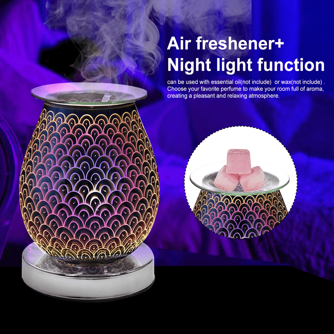 3D Glass Electric Aromatherapy Lamp Home Aromatherapy Machine Touch Feather Aroma Lamp