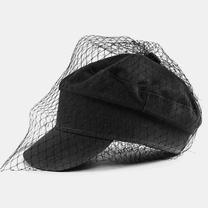 Denim Mesh Navy Cap Peak Cap Flat Hats Wild England Military Hat Captain Caps Navy Caps