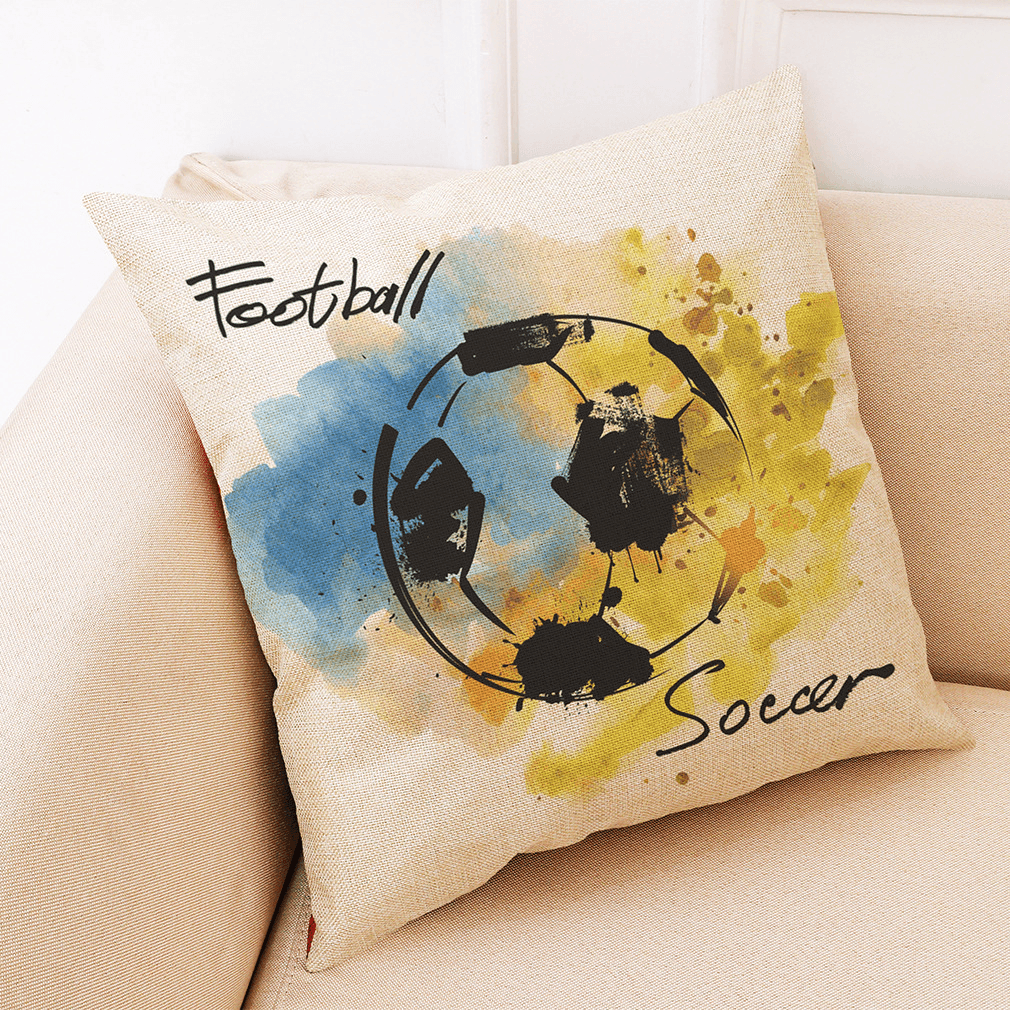 Honana the 2018 Russia World Cup Cotton Linen Cushion Pillow Case Soccer Pillow Covers for Home Bedroom Sofa Holiday Decor - MRSLM