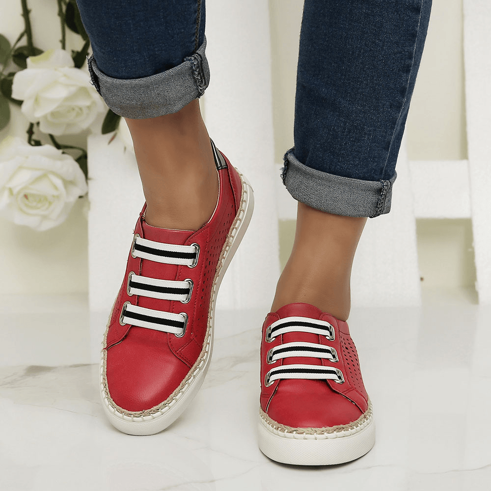 Women Casual Hand Weave Hollow Out Breathable Loafers