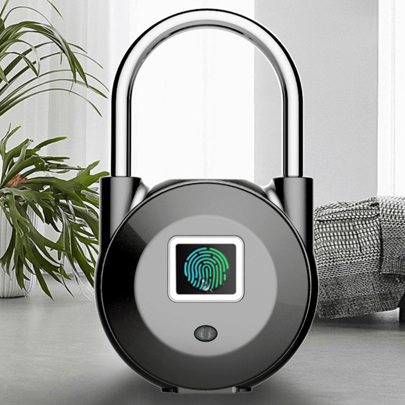 Smart Fingerprint Door Lock Padlock USB Charging Keyless anti Theft Travel Luggage Drawer Safety Lock Escape Room Lock 0.5 Second Unlock IP65 Waterproof