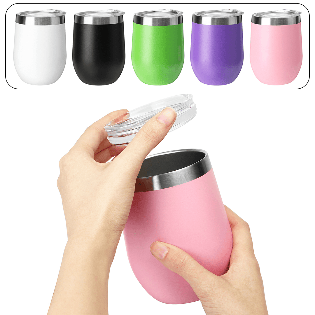 360ML Egg Vacuum Cup Cocktail W-Ine Glass 12Oz Stainless Steel Insulated Tumbler