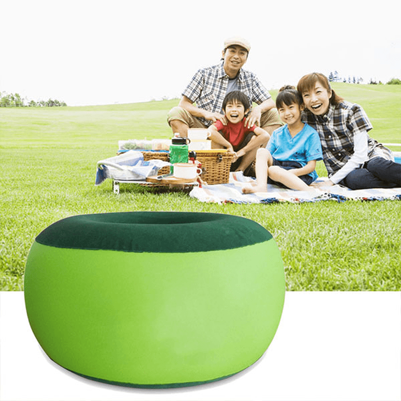 Portable Inflatable Chair Outdoor Plush Pneumatic Stool Bean Bag round Shape Home Furniture