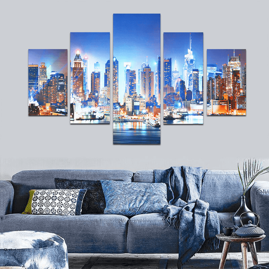 5 Panel New York City Framework Canvas Paintings for Bedroom Living Room Prints