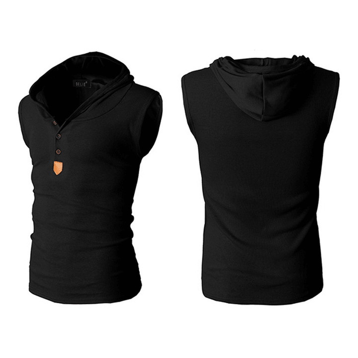 Slim Fit Hooded Sport Tank Tops