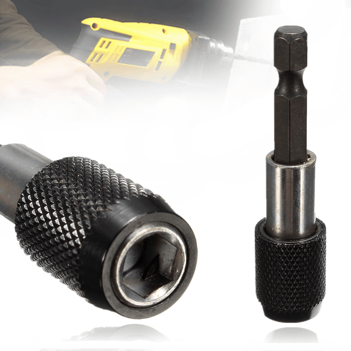 1PC Black 1/4" Hex Shank 60Mm Quick Release Magnetic Screwdriver Bit Holder