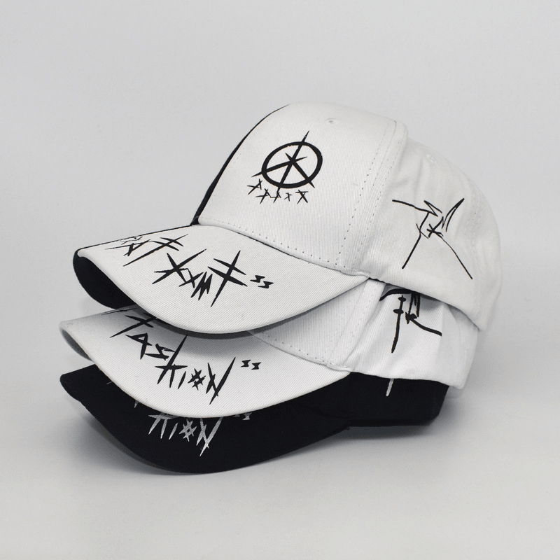 Black and White Color Matching Graffiti Baseball Cap