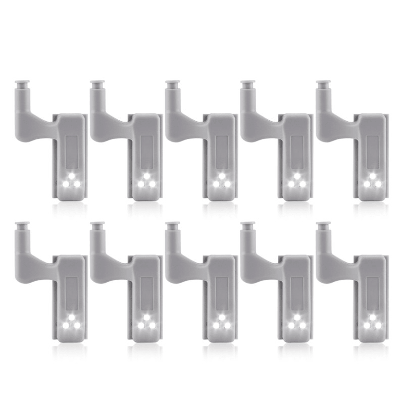 10Pcs LED Sensor Hinge Light under Cabinet Light Cupboard Inner Hinge Lamp for Wardrobe Closet Kitchen Night Light