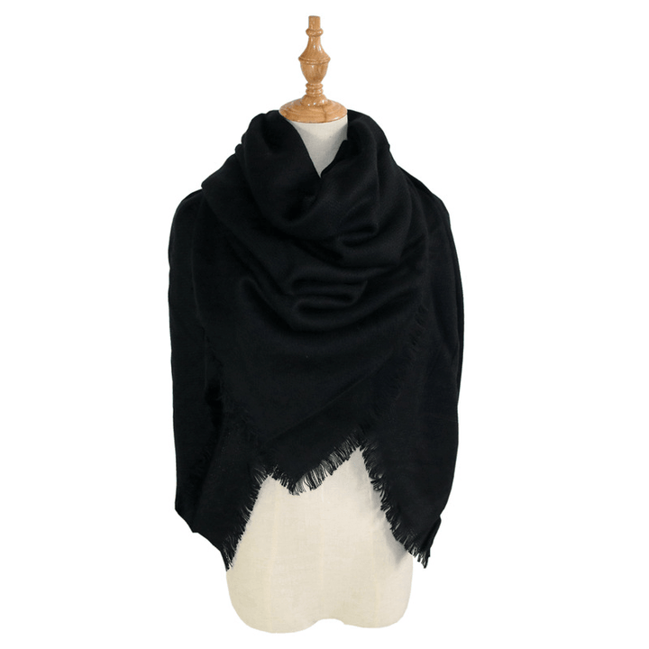 Women'S Shawl with Square and Longsolid Color Scarf