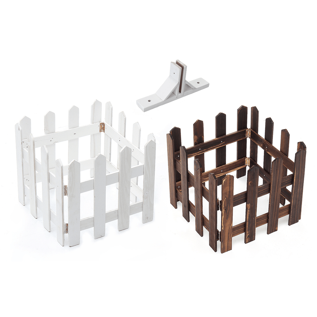 120Cmx30Cm DIY Wood Picket Fence with Screws House Wedding Party Garden Christmas Tree Decoration