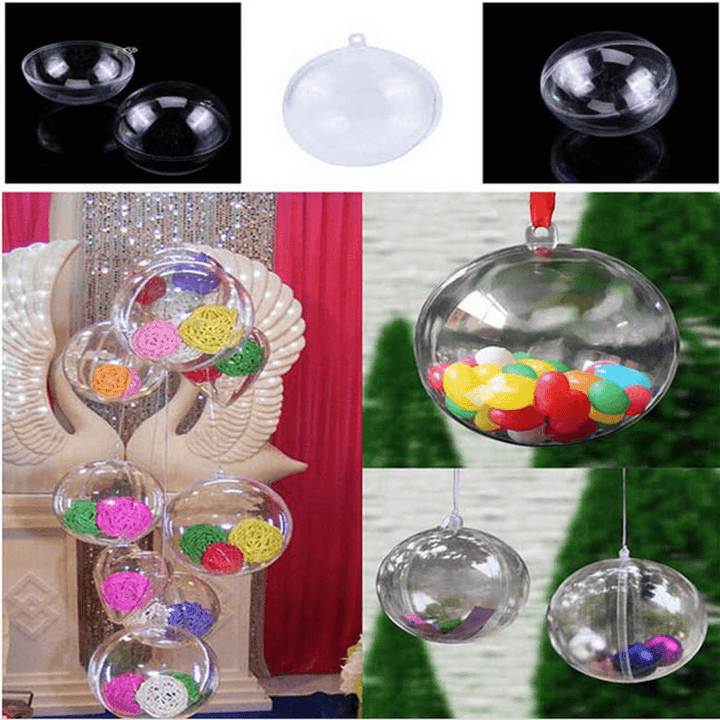 5Pcs Christmas Tree Decoration Clear Hanging Ball Gift Candy Hanging Decration Ball