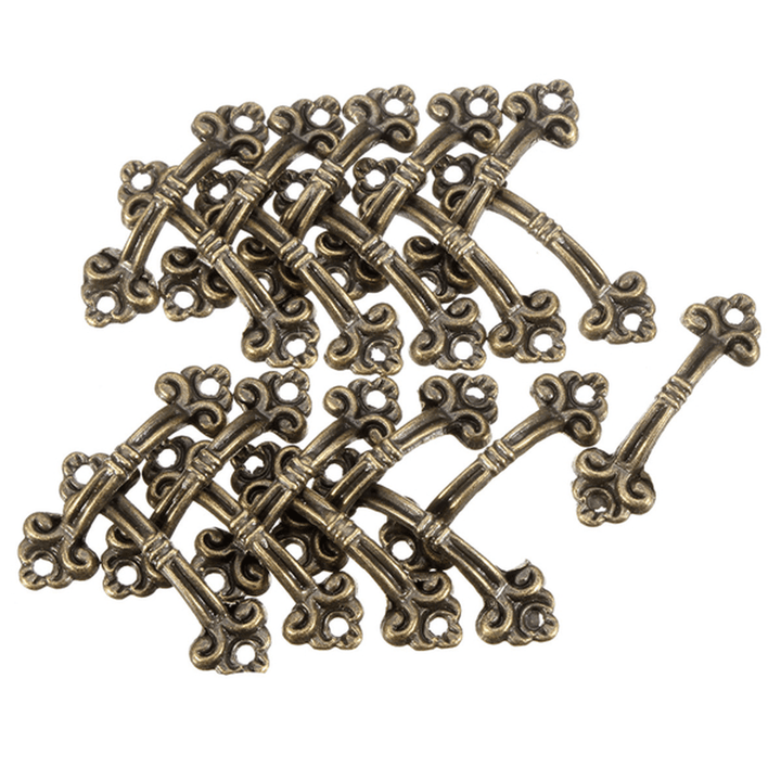 20Pcs 4.8X1.5Cm Cabinet Handles Knobs Bronze Charm Connectors with Screws