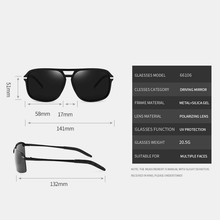 Fashion Men'S Sunglasses Retro Large Frame Polarized Sunglasses for Outdoor Driving Travel