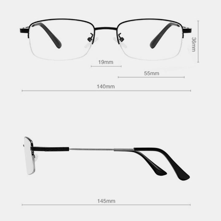 Unisex Folding Half Frame Anti-Blue Light Dual-Use Intelligent Zoom Multi-Focus Color Changing Reading Glasses Presbyopic Glasses