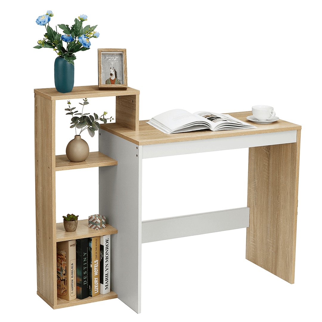 43 Inch Work Table Shelf PC Table Computer Furniture Home Office White Sonoma