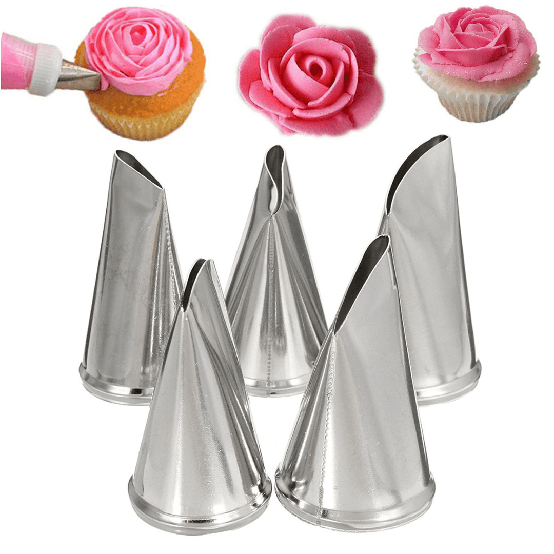 5 PCS Flower Petal Icing Piping Nozzle Cake Decorating Pastry Baking Tools