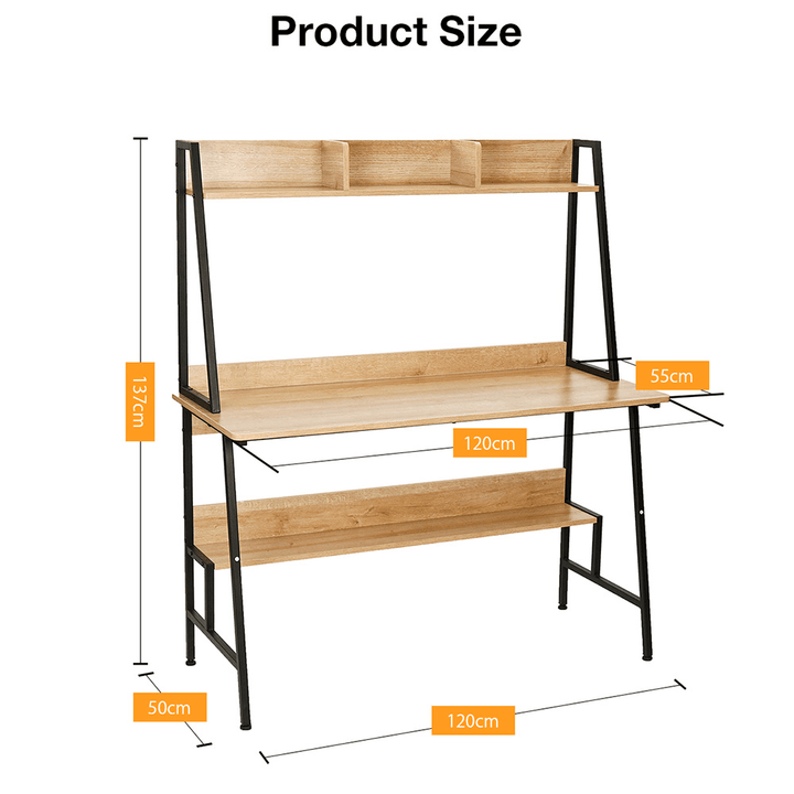 Douxlife¬Æ DL-OD06 47.2" Large Desktop Multi-Layer Computer Laptop Desk 15Mm E1MDF Workstation Perfect for Home Office