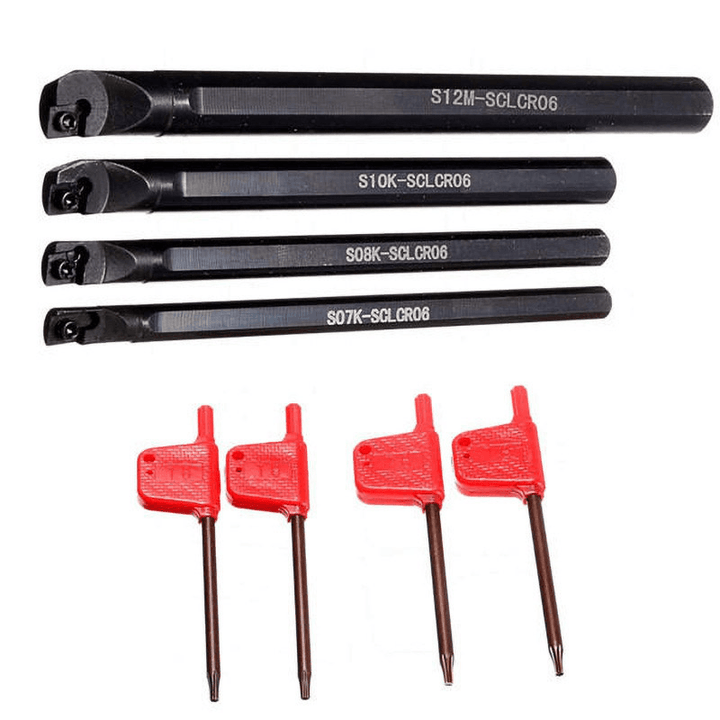 4Pcs 12Mm Shank External Turning Tool with CCMT09T304 Carbide Inserts CNC Machine Tools Turning