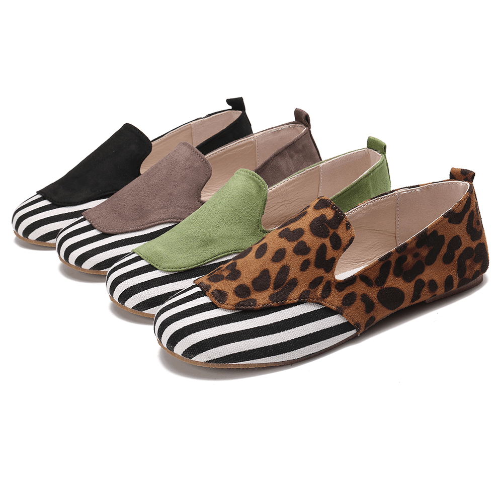 Women Casual Suede Stitching Slip on Flats