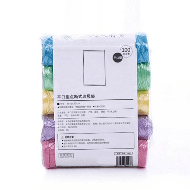 5 Rolls of 100 Pack Portable Household Garbage Bags Vest Style Storage Bag for Home Waste Trash Bags Car Garbage Bag