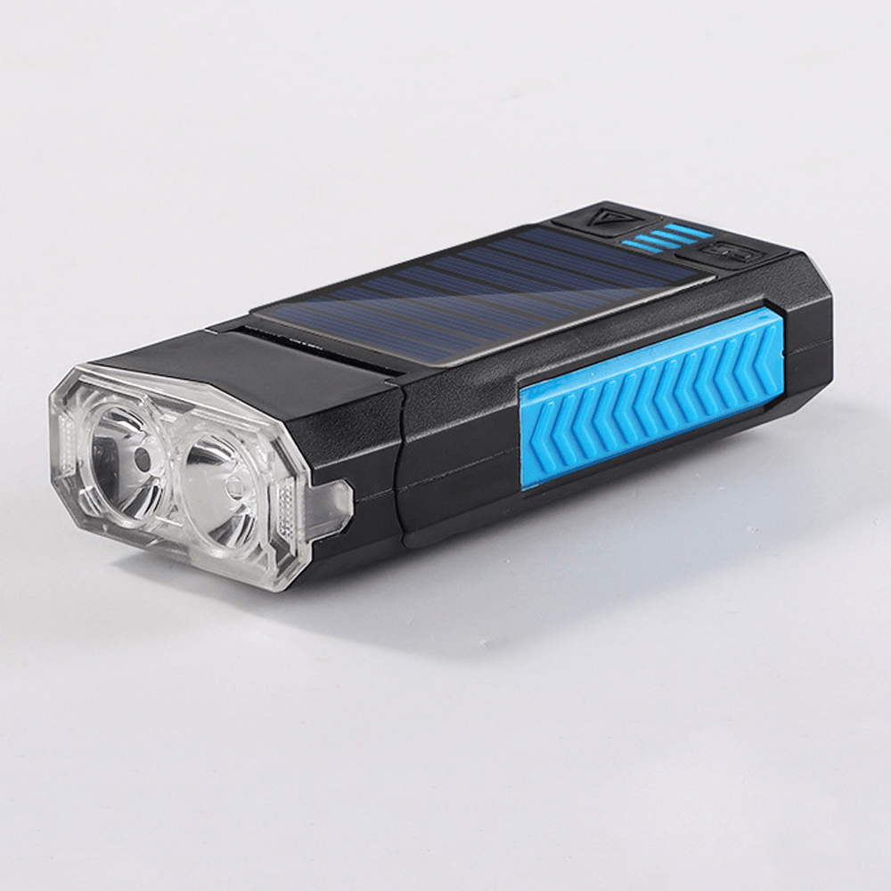 XANES® 5-In-1 Solar Bike Headlight 2000Mah 400LM 4 Modes Bicycle Front Lamp 130Db Horn USB Rechargeable Power Bank Outdoor Cycling - my store