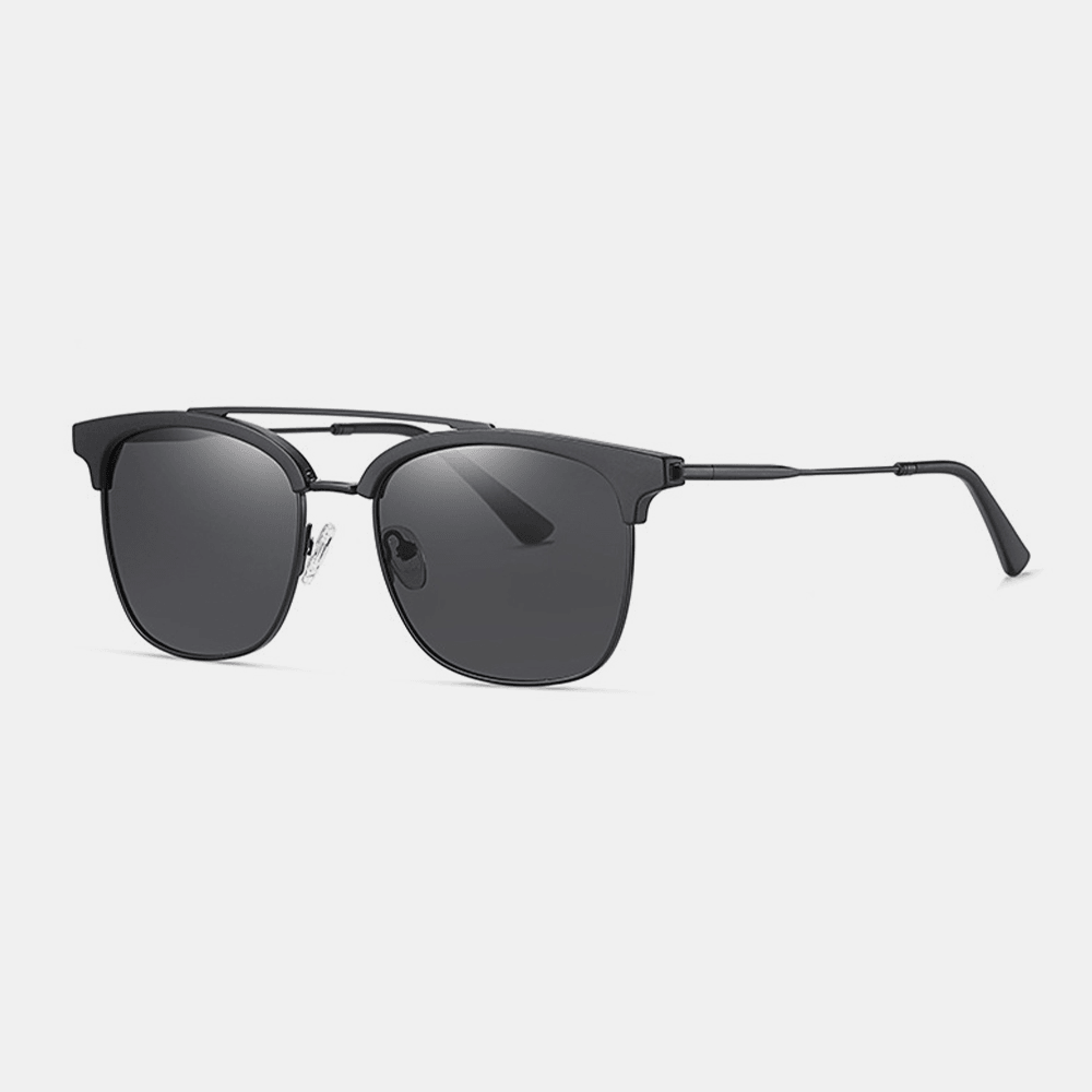 Men Super Light Oval Metal Full Frame Polarized UV Protection Sunglasses