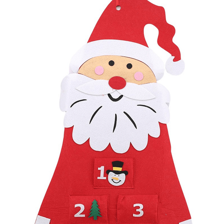 DIY Felt Christmas Advent Calendar Christmas Tree Countdown Calendar with Pockets New Year Hanging Ornaments