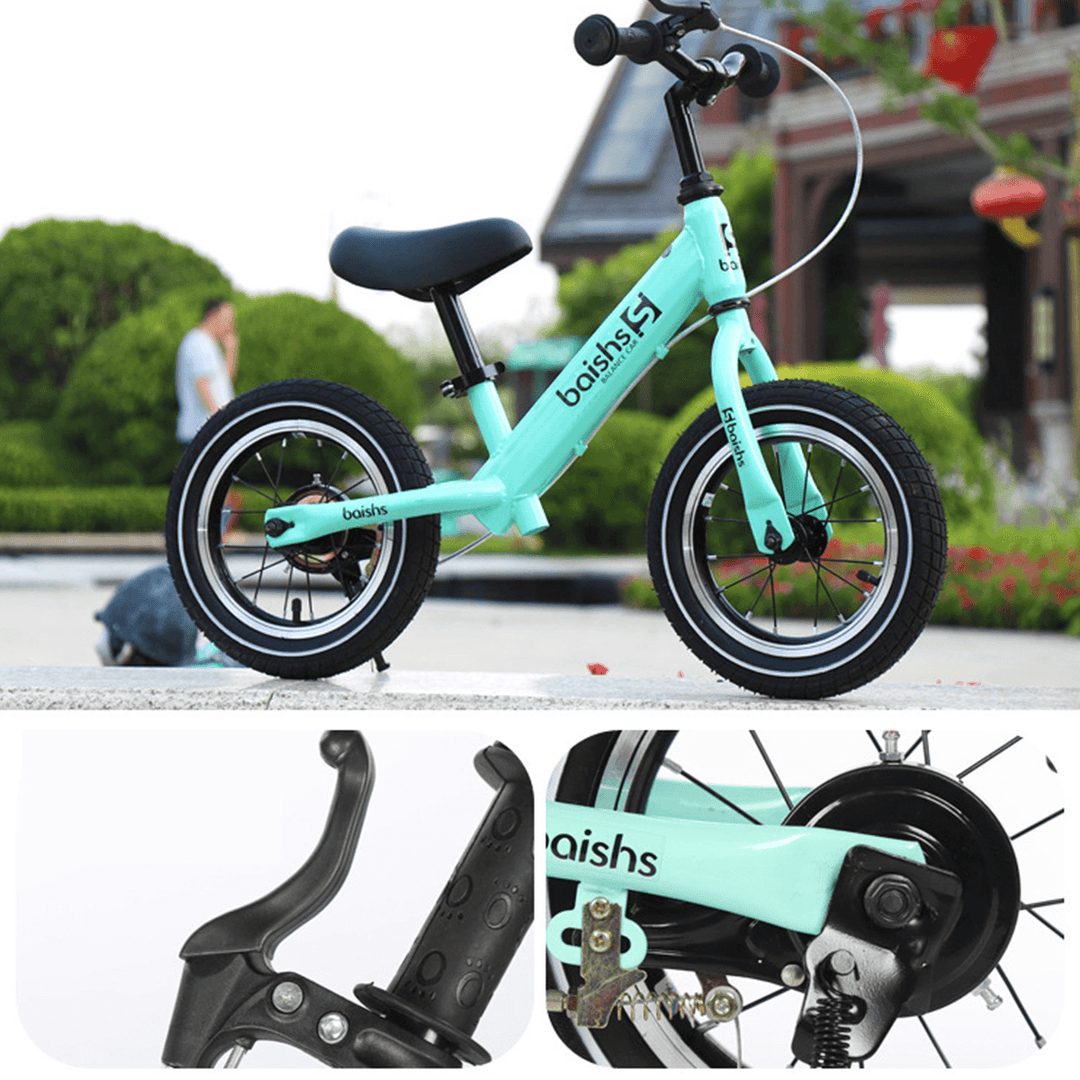 BAISHS No Pedal Kids Bike with Hand Brake for Beginner Rider Training Toddler Balance Bike Adjustable Seat Walker Scoot Bicycle Children Mountain Bike for Ages 3-7