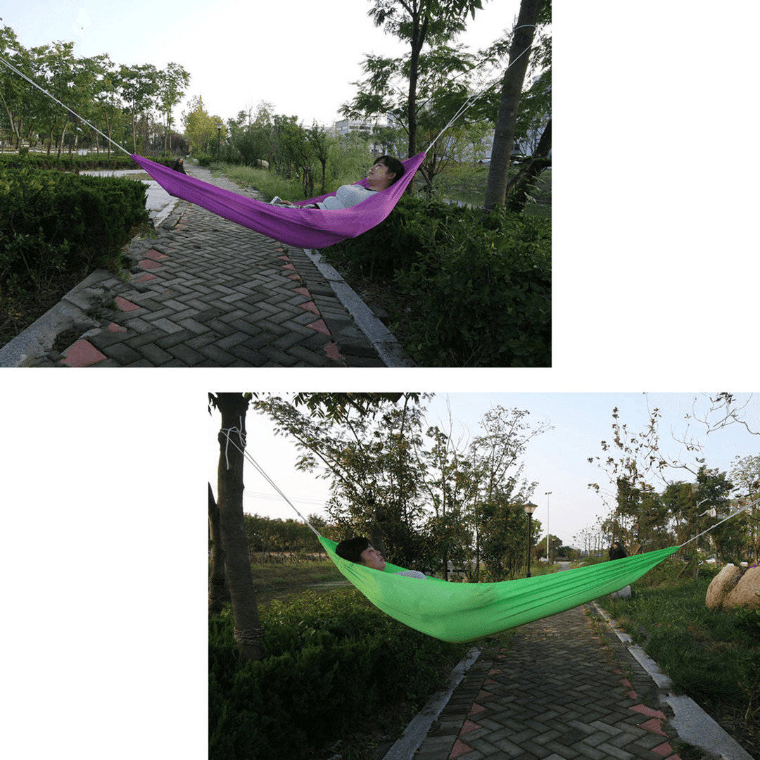 Hammock Portable Outdoor Garden Hang Travel Camping Swing Canvas Stripe Home