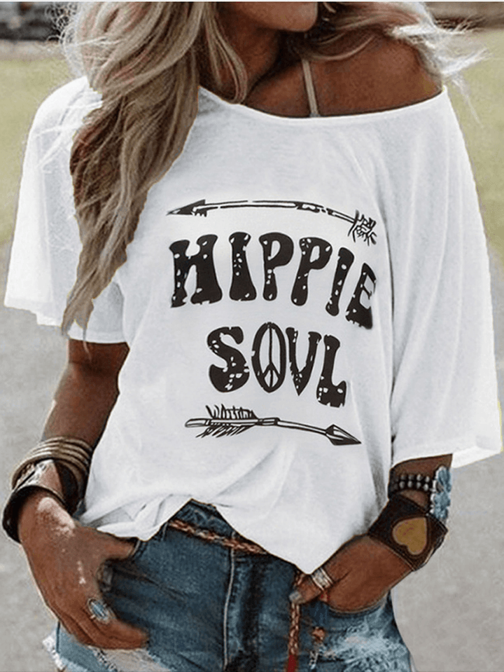 Casual Letter Print round Neck Short Sleeve T-Shirts