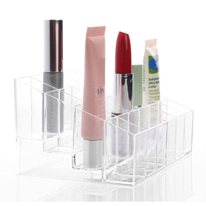 24 Lipstick Holder Display Stand Clear Acrylic Makeup Organizer Sundry Transparent Storge Boxes