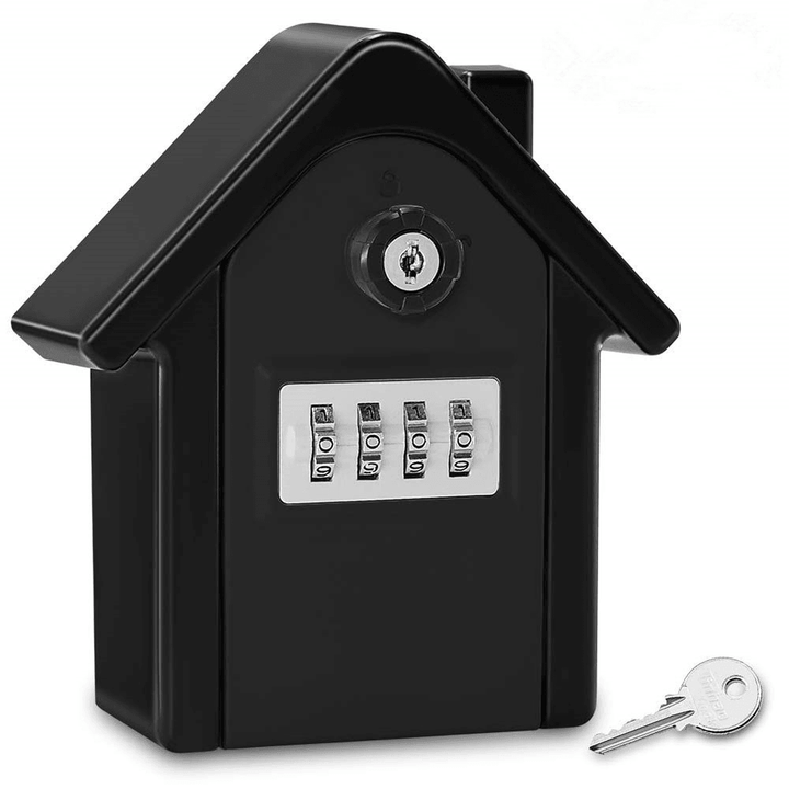 Aluminum Alloy Password Box Wall Mounted Key Lock Box 4 Digit Code Combination Key Storage Box for Realtor Construction Indoor Outdoor Room Escape