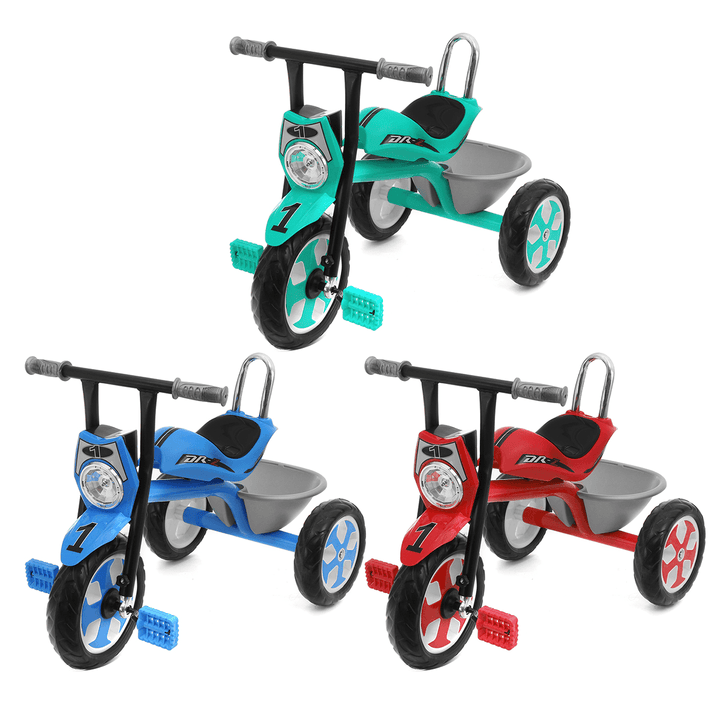 Baby Pedals Tricycle with Music LightÔºÜBasket Kids Toddler Walker Children Bicycle Outdoor Garden Bike for 2-5 Years Old BoysÔºÜGirls Gifts