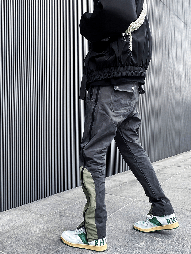 Paneled Zip Nylon Sweatpants