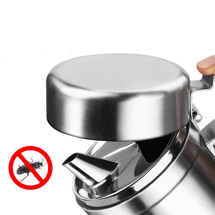 1000Ml Leak Proof Oil Dispenser Stainless Steel Pourer Vinegar Cruet Kitchen Flavouring Tool Bottles