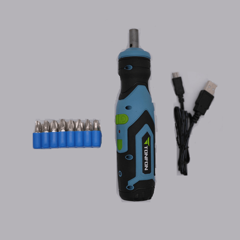 Tonfon 3.6V 2000Mah Electrician Current Tester Electric Screwdriver USB Household Cordless Electric Tester Screw Driver DIY Repair with 32+1 Bit Set