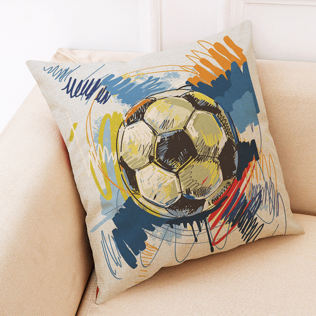 Honana the 2018 Russia World Cup Cotton Linen Cushion Pillow Case Soccer Pillow Covers for Home Bedroom Sofa Holiday Decor - MRSLM