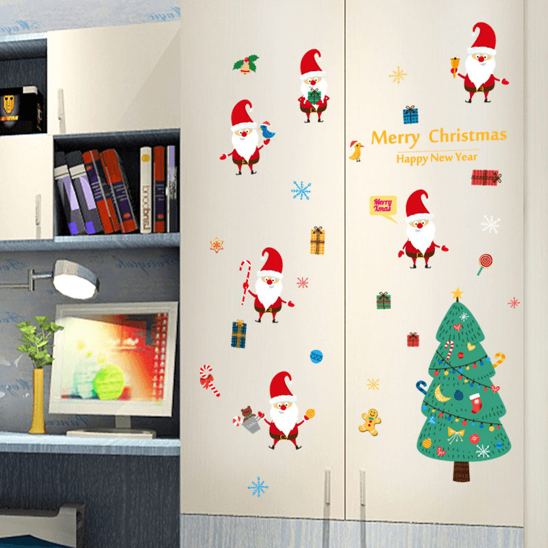 Miico SK9230 Christmas Catoon Wall Sticker Removable for Christmas Party Room Decoration