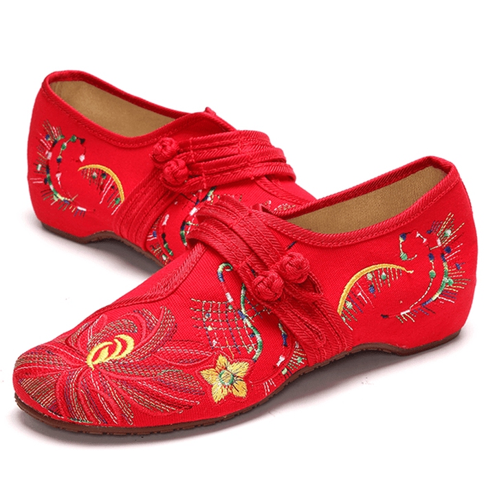 US Size 5-12 Women Casual Embroidery Floral Slip on Outdoor Flat Shoes