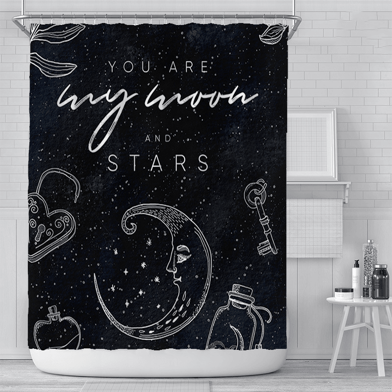 180X180Cm Waterproof Shower Curtain Star Shower Curtain Digital Printing Polyester Shower Curtain for Bathroom Decor