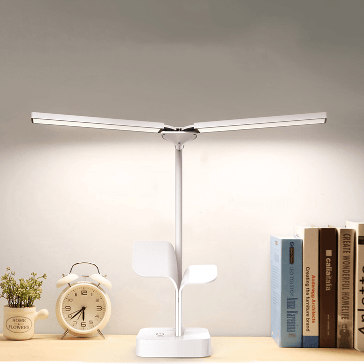 2500Mah Dual Heads LED Desk Lamp Shadowless Reading Light Eye Protect Touch Control Rotatable Rechargeable Table Lamp