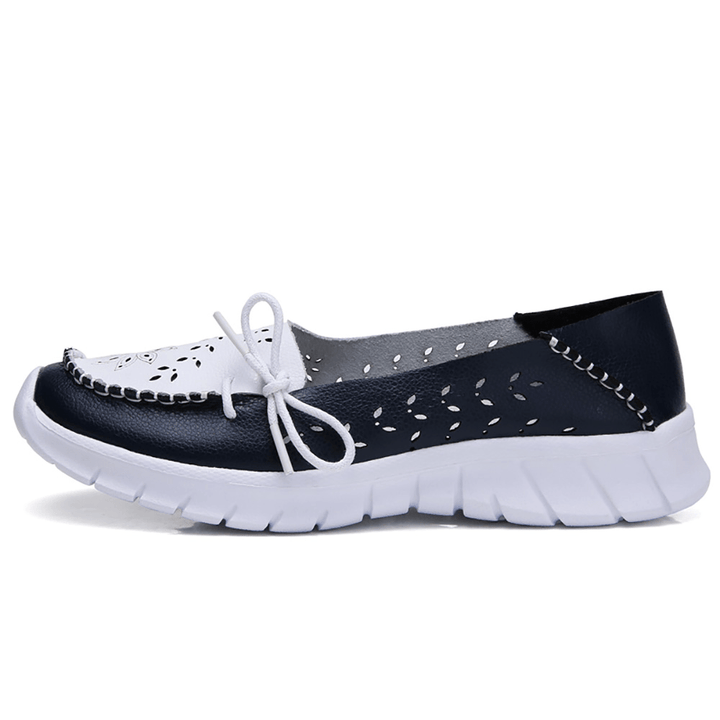 Women Stricing Flowers Hollow Sports Non Slip Casual Loafers