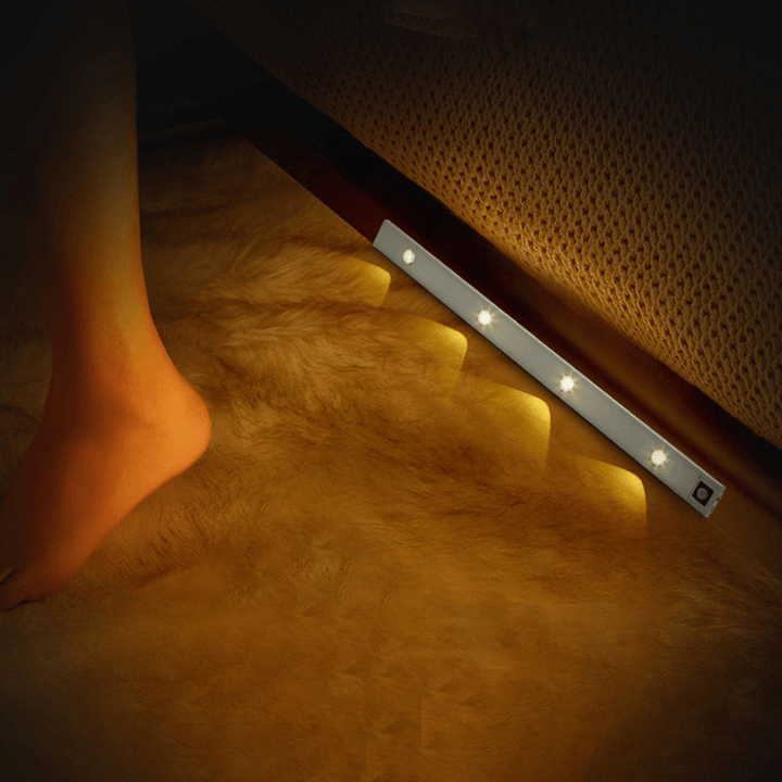 30/40/60/80CM Smart Human Body Sensor LED Cabinet Light Intelligent Ultra-Thin LED Wardrobe Light USB Charging Punch-Free Small Night Light