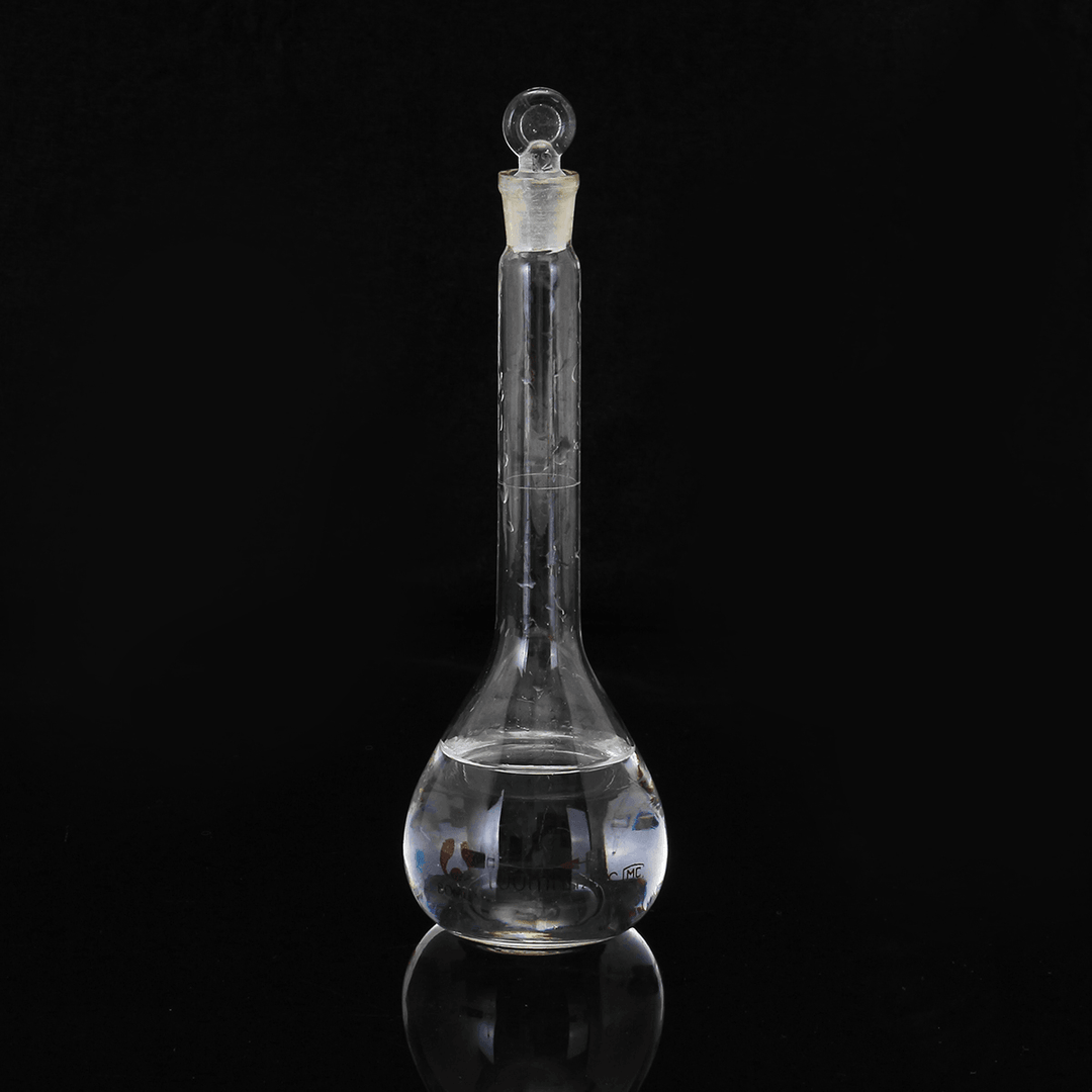 100Ml Clear Glass Volumetric Flask W/ Glass Stopper Lab Chemistry Glassware