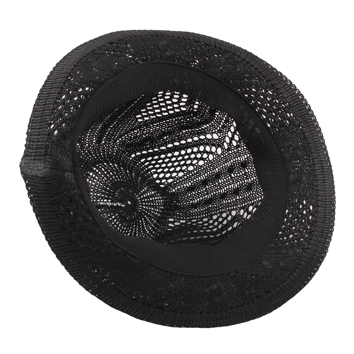 Women Summer Leather Belt Mesh Jazz Hat